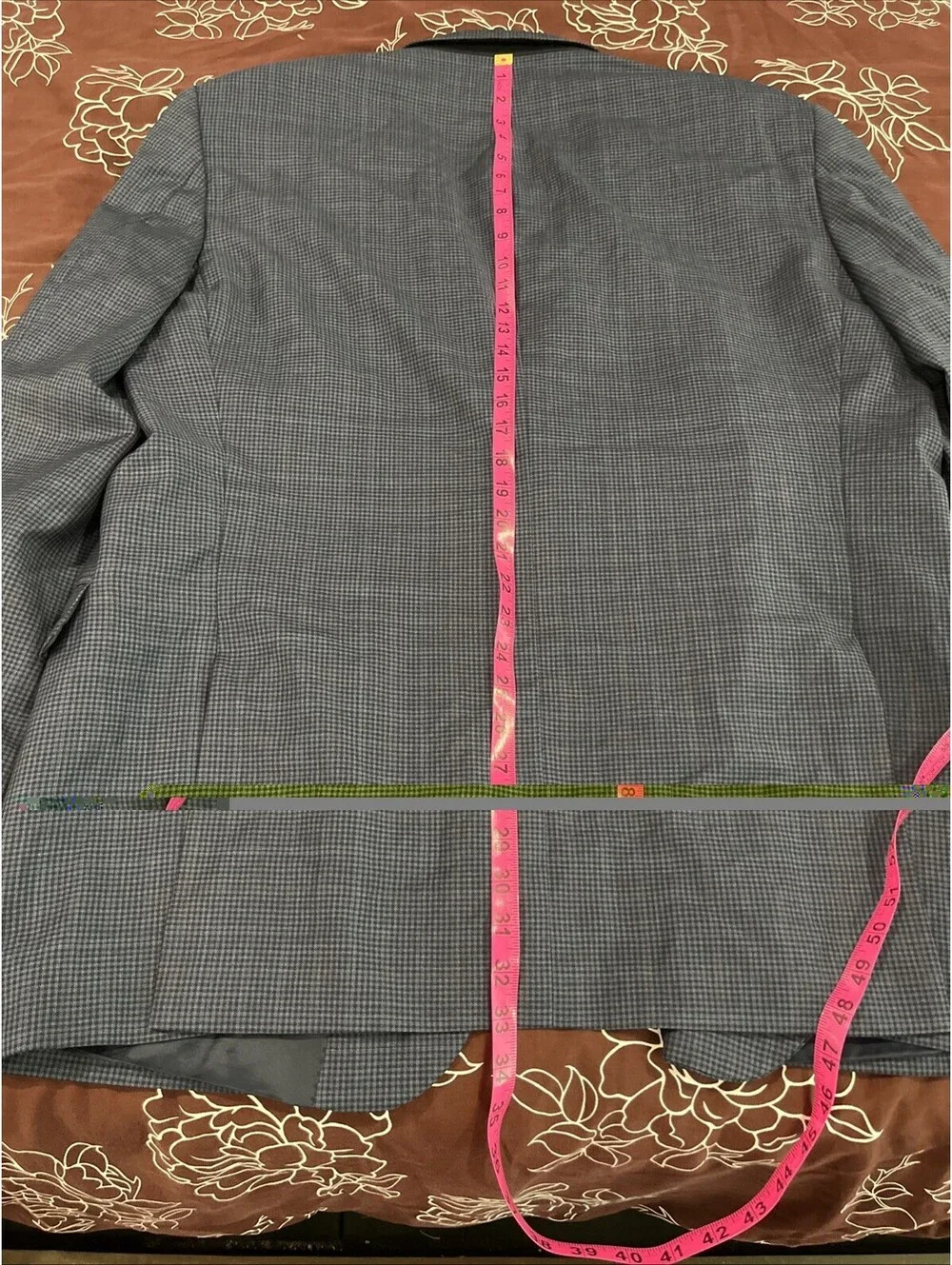 PETER MILLAR BLUE PATTERN MENS BLAZER 50TALL MADE IN CANADA VGC